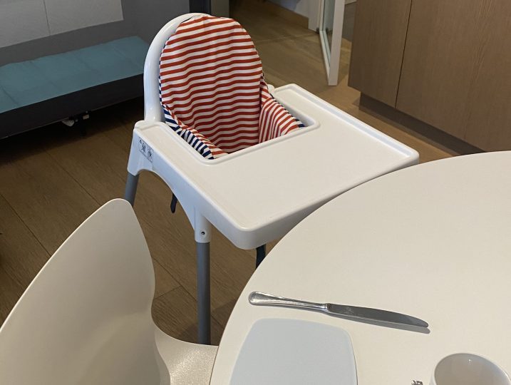 High chair in the apartment